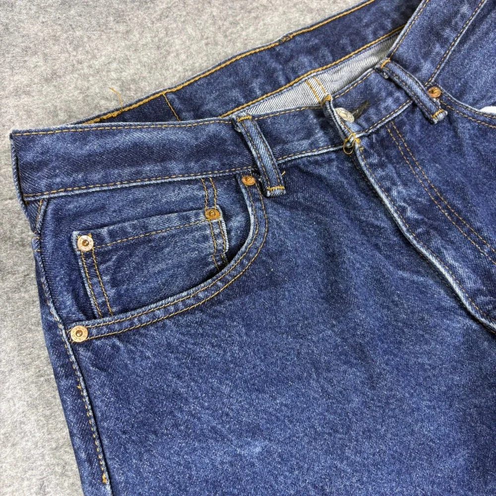 Levis 550 Relaxed Fit Tapered Leg Jeans Dark Wash Indigo Blue Mens 34x32
